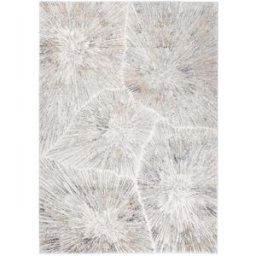 Tapiso Alfombra para salón comedor crema grafito beige rayas 140x200