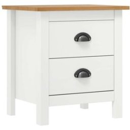 Maison Chic Juego de 2 mesita noche madera maciza pino blanco 46x35x49,5 cm