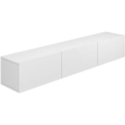 Petits meubles Mueble tv de pared 3 puertas 160 cm paneles de aglomerado blanco