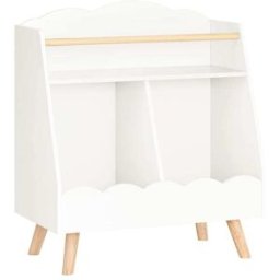 SoBuy Librería infantil con 1 estantería y 2 compartimentos blanco