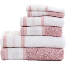 Casa da Laura Juego de toallas de 6 piezas rosa 500 gr./m2