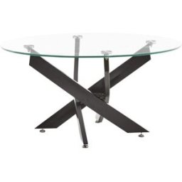 Home Heavenly Mesa centro redonda ø80 cm de cristal con patas metal negras