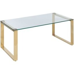 Beliani Mesa de centro vidrio templado dorado