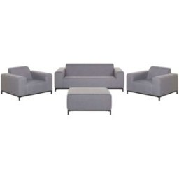 Beliani Conjunto de jardín con mesa 5 plazas gris