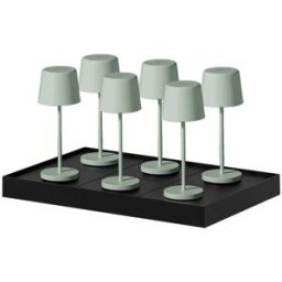LUMISKY Juego de 6 lámparas de mesa con base verde h22cm