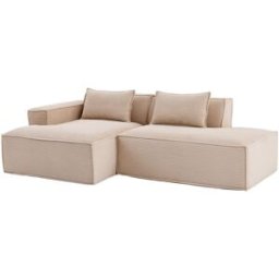 Urban Meuble Sofá rinconera de 3 plazas de pana beige diseño panorámico