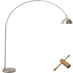 Tectake Lámpara de arco telescópico, retro, altura 187-206 cm 60 w níquel mate
