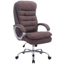 CLP Silla de oficina giratoria regulable en Tela Marrón
