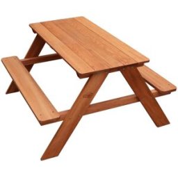 Sunny Mesa de picnic de madera para arena y agua, marrón, 89 x 89 x 50 cm