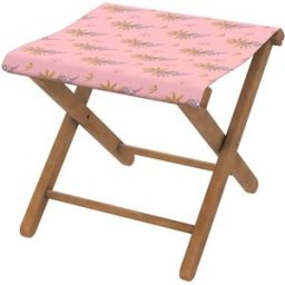 Vent de Bohème Taburete plegable de eucalipto y tela outdoor diseño de tigres rosa