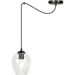 Wonderlamp Lámpara colgante de metal y cristal transparente con cable ajustable