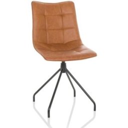 hjh OFFICE Silla de piel sintética marrón