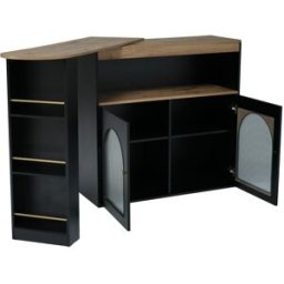 Urban Meuble Consola en Madera y Metal Negro Elegancia y Práctico Almacenamiento