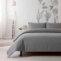 Casa da Laura Funda nórdica geométrico 100% algodón gris cama 120 cm (200 x 220 cm