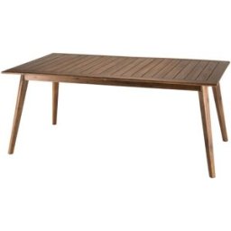 MACABANE Mesa de jardín rectangular de madera aceitada para 8/10 personas