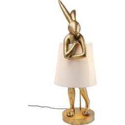 Kare Design Lámpara mesa rabbit oro/blanco 88cm