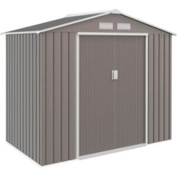 Outsunny Caseta de jardín 213x130x185 cm gris