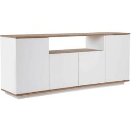 Calicosy Buffet de 4 puertas y 1 nicho central l180 cm - blanco y madera