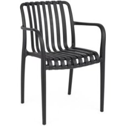 Bizzotto Conjunto de 2 sillas de polipropileno negro