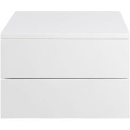 Drawer Mesita de noche de pared con 2 cajones - blanco