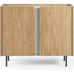 Homifab Aparador 2 puertas decoración roble y verde 100 cm