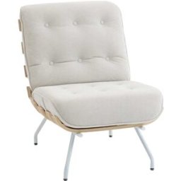 Homcom Butaca de salón 62.5x94x81 cm crema