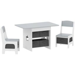 AIYAPLAY Mesa para niños 80x48x49 cm gris claro