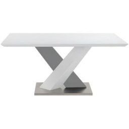 Unique Mesa de comedor madera gris, blanco