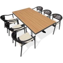 dcb garden Conjunto de comedor de jardín de aluminio para 6 personas - antracita