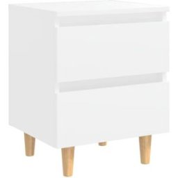 Maison Chic Mesita de noche patas de madera pino maciza blanco 40x35x50cm