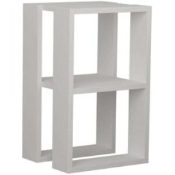 Dmora Mesilla de noche efecto madera blanca 30x30h55 cm