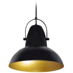 Tosel Suspensión articulé campana metal negro pantalla negro y oro