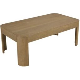 MACABANE Mesa de centro rectangular l122 color natural, diseño redondeado