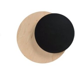 Wonderlamp Aplique de pared nórdico con 2 piezas circulares negro y madera