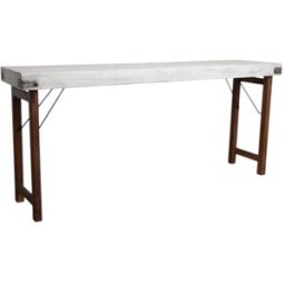 Mathi Design Consola antigua de madera blanca