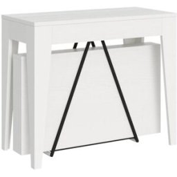 Ityhome Consola extensible 90x42/302 cm effecto madera, fresno blanco
