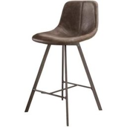 Mathi Design Taburete de bar en símil cuero topo