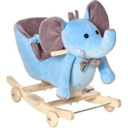 Homcom Caballito balancín infantil 60x35x45 cm azul