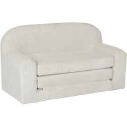 sweeek Sofá cama infantill de pana desplegable, crema