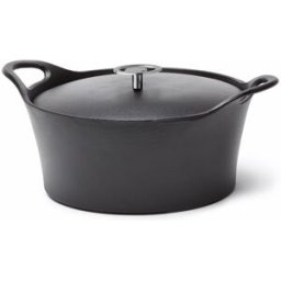 Cuisinox Cocotte redonda 24 cm de fundición de hierro negro con tapa acero fun