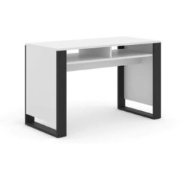 Petits meubles Escritorio 2 compartimientos paneles laminados blanco y negro mate
