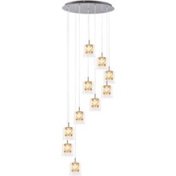 Nettlife Johannes - lámpara colgante de metal, plata, 44 cm, g9