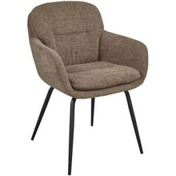 WOOOD Lote de 2 sillas de mesa de tela y metal - topo