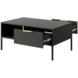AKL FURNITURE Mesa de centro efecto madera Negro y Dorado