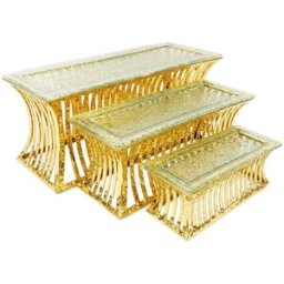 Aulica Soportes para postres dorados - lote de 3