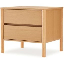 Koketto Home Mesita de noche 60 cm de madera con 2 cajones y diseño nórdico