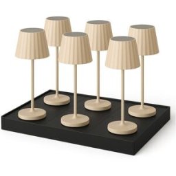 LUMISKY Juego de 6 lámparas de mesa con base beige h30cm