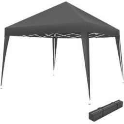 Tectake Carpa de jardín 3 x 3 m con bolsa, cuerdas tensoras y piquetas gris