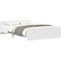Maison Chic Cama matrimonial con cabecero piecero madera blanco 135x190 cm