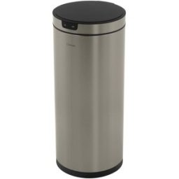 ML-Design Cubo de basura con sensor de movimiento 40L de acero plateado